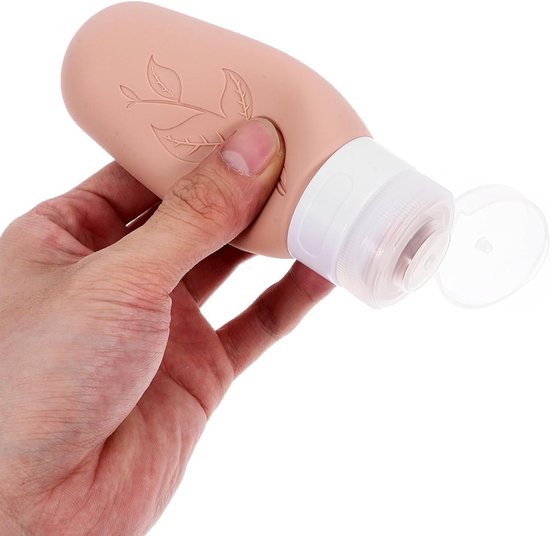 4 stuks - reisflesjes van 90 ml van siliconen, met deksel, lichtgewicht en ruimtebesparend, geschikt voor het meenemen van douchegel, shampoo en cosmetische crèmes, siliconen navulflesjes — afbeelding 2