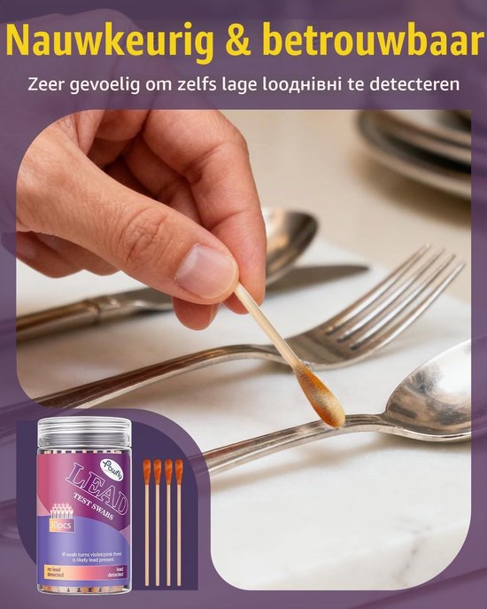 Testkit voor Lood in Dishes - Snelle Loodverf Test met Resultaten in 30 Seconden, Ideaal voor Speelgoed, Sieraden en Huishoudelijke Voorwerpen — afbeelding 4