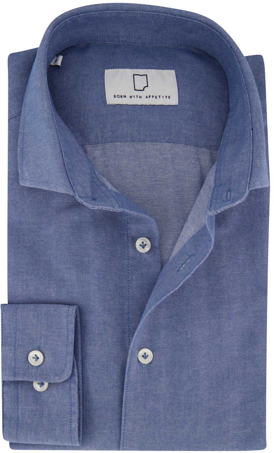 Overhemd Born With Appetite blauw katoen