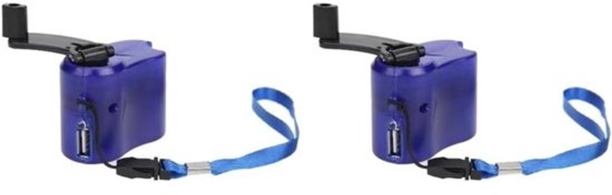 Noodstroom Dynamo - Hand Crank Oplader - Apparaten Opladen - Universele USB Uitgang - 2 Stuks - Zoals Afgebeeld