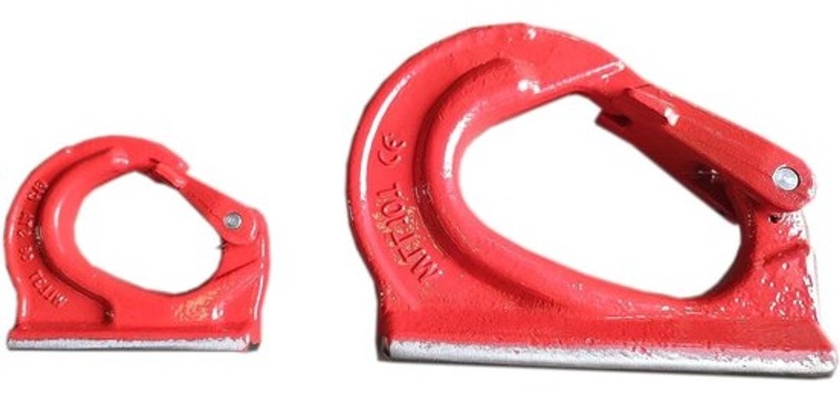 Lashaak - Veiligheidshaak hijshaak - Materiaal tillen - Hoge treksterkte - 10.000 kg - Rood