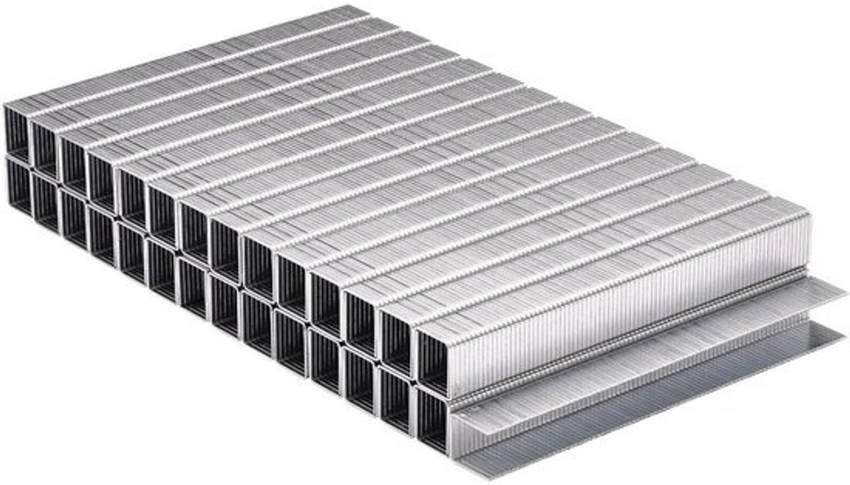 Platkrammen Type-140 - Krammen Metaal - Reparaties Stoffen - Verzinkt Staal - 14mm 5000 stuks - Zilver