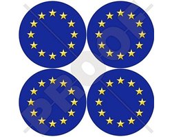 Europese Unie Stickers Ronde EU Vlag 50mm Bumper Raam Decals (4 Stuks)