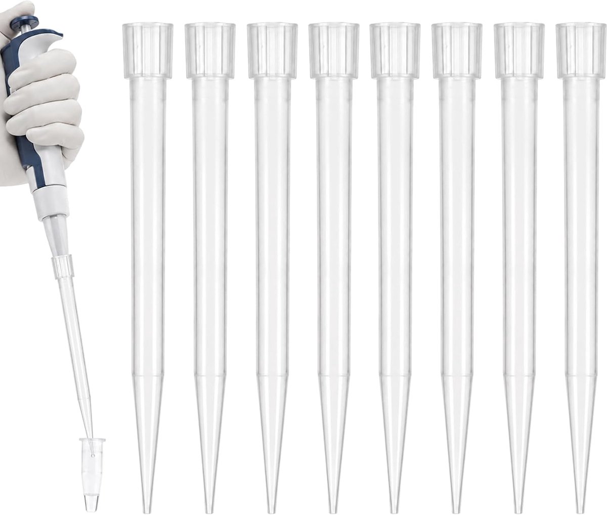 100 stuks pipettips, 5000 µl (5 ml), PP, transparant