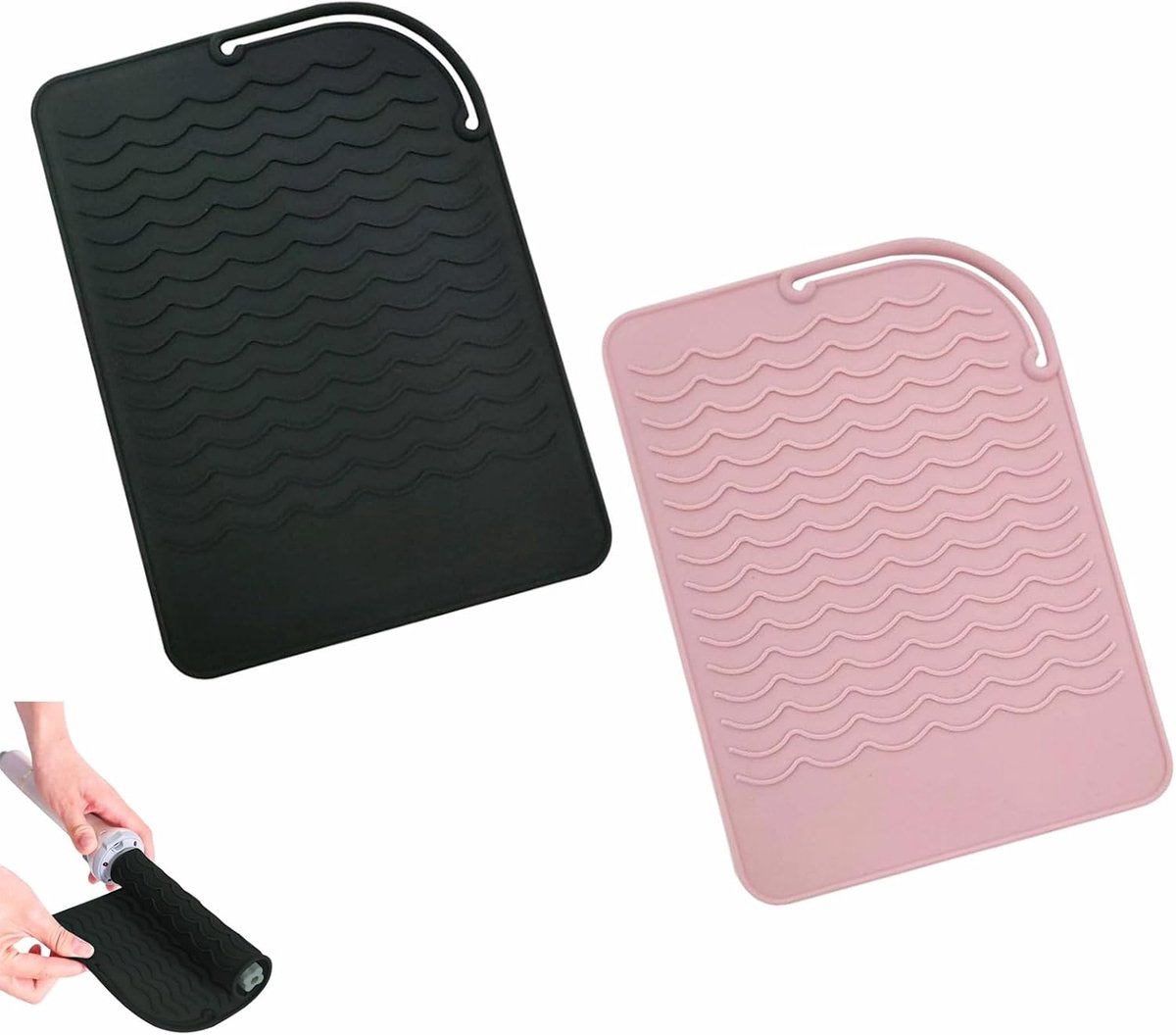 2 stuks hittebestendige mat voor krultangen siliconen hittebestendige matzakken krultang hittebeschermingsmat voor stijltang, stijltang, 22,8 x 16 cm