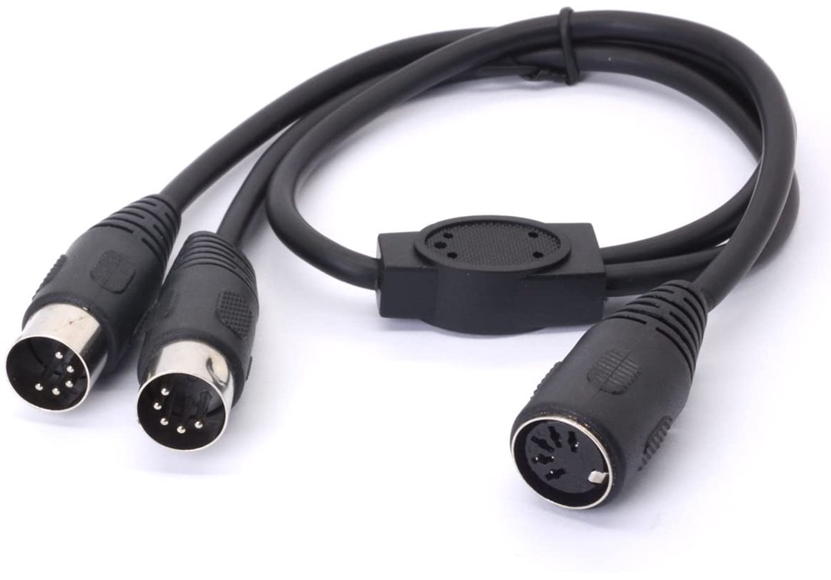Y Splitter Kabel Adapter - Din 5 Pin Vrouwelijke Jack naar Dual 2 Mannelijke Plug Socket voor Mixers, Toetsenborden en Elektronische Piano's