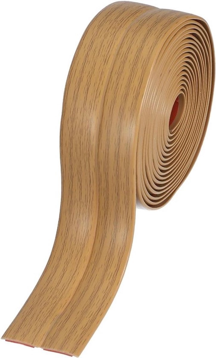 Muurhoekbeschermer - Stootrand PVC - Wandafwerking - Zelfklevend 3-in-1 - 4cm x 3m - Geel Eiken