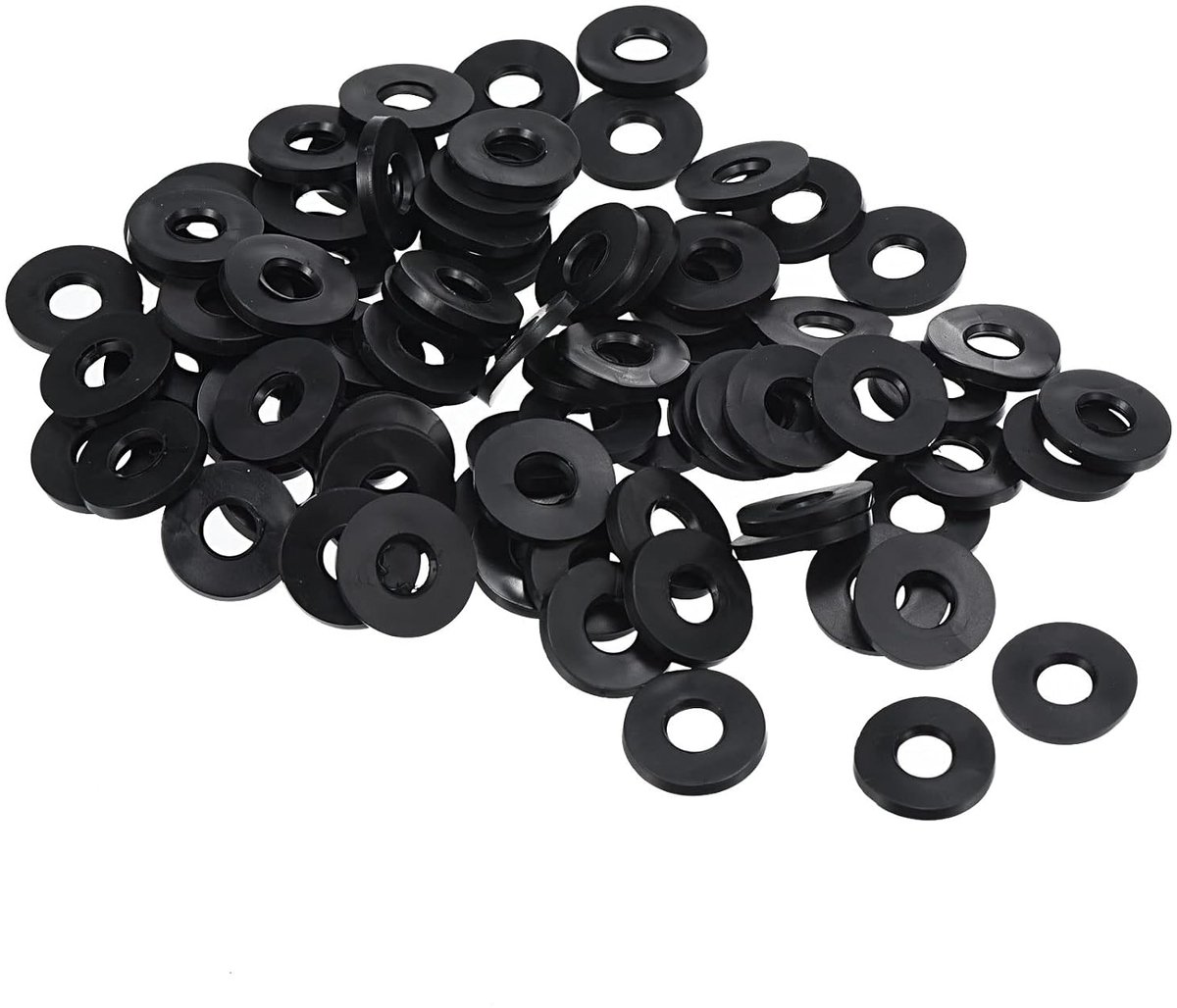 Platte sluitring 80 stuks 5 mm ID 13 mm AD afdichting afstandhouder afdichtring voor waterleiding waterslang bevestiging bouten zwart