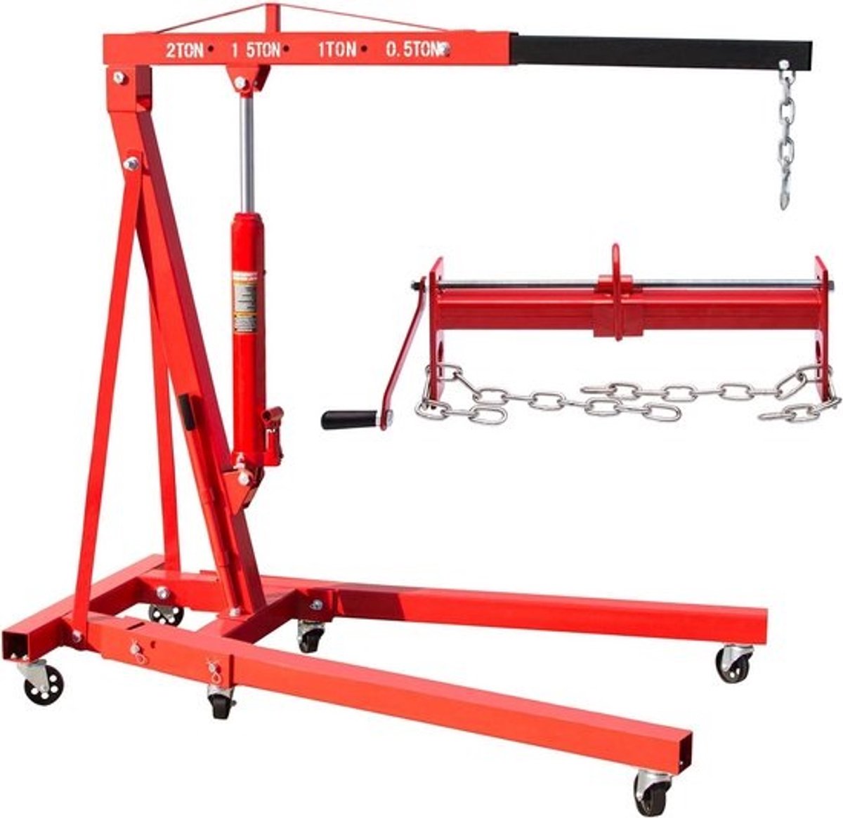 Inklapbare Werkplaatskraan 2000 kg met Motorlier Balancer 450 kg