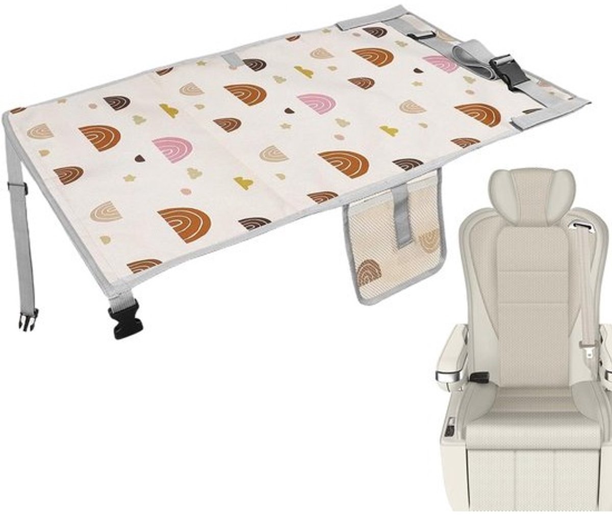 Vliegtuigbed baby - Reisbed peuter - Comfortabel reizen - Opvouwbaar en draagbaar - 76 x 44.5 cm - Meerkleurig