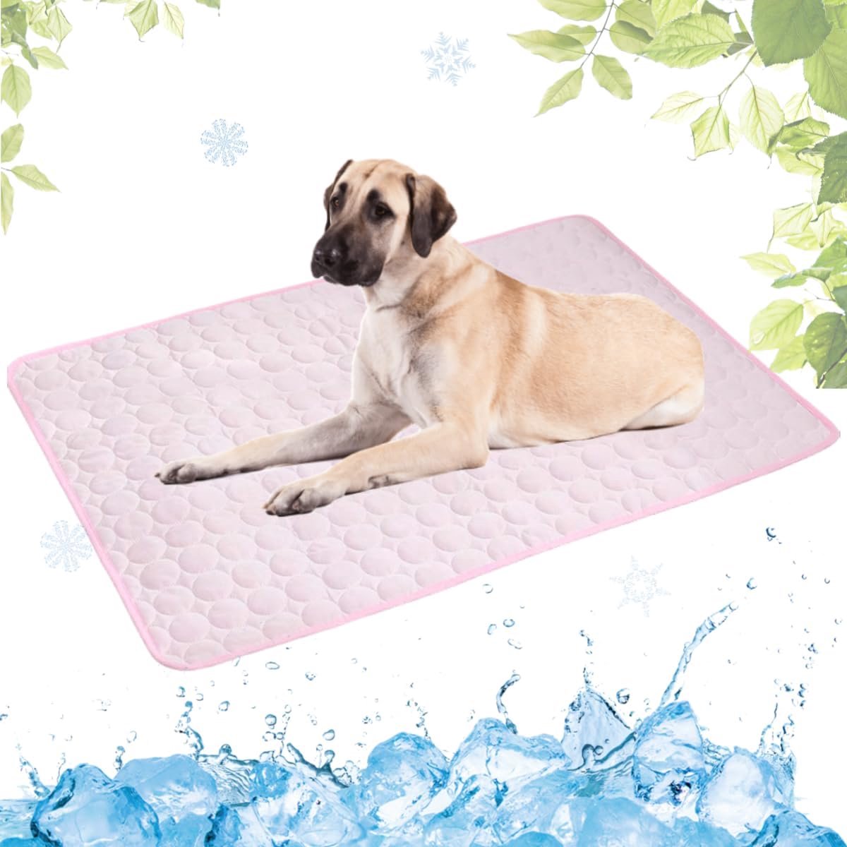 Koelmat voor Hond, Zelfkoel Hondenmat, Kat Koelmat, Niet-toxisch Huisdier Zelfkoelende Pad, Wasbaar Hondenkoelmat voor Honden en Katten in Hete Zomer Ontspannen(Roze,100x150cm)