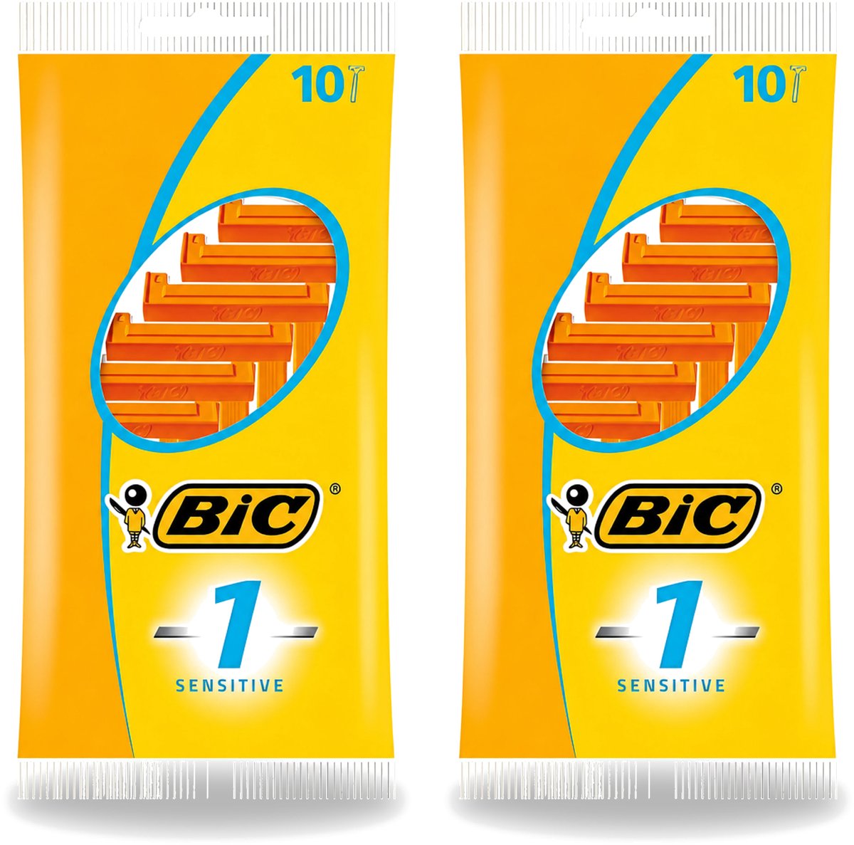 2 x Bic - Scheermesjes - Sensitive - Enkel Mesje - Wegwerpmesjes - 10 Scheermesjes - Bulkverpakking - 2 stuks