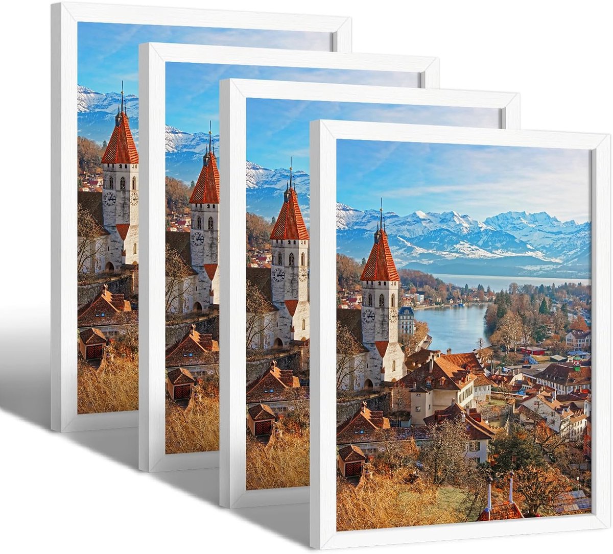 Lijsten, houten fotolijsten, 30 x 40 cm, veelzijdige posterlijst van 12 x 16 inch plexiglas, wandmontageframe voor thuiskantoor, galerij, portret, fotolandschap