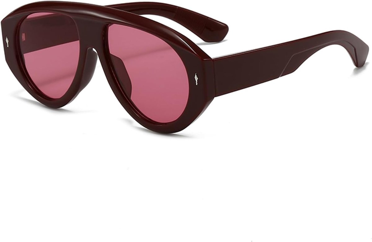oversized ovale zonnebril jaren 70 dik montuur zonnebril piloot UV400 brede bril voor dames en heren
