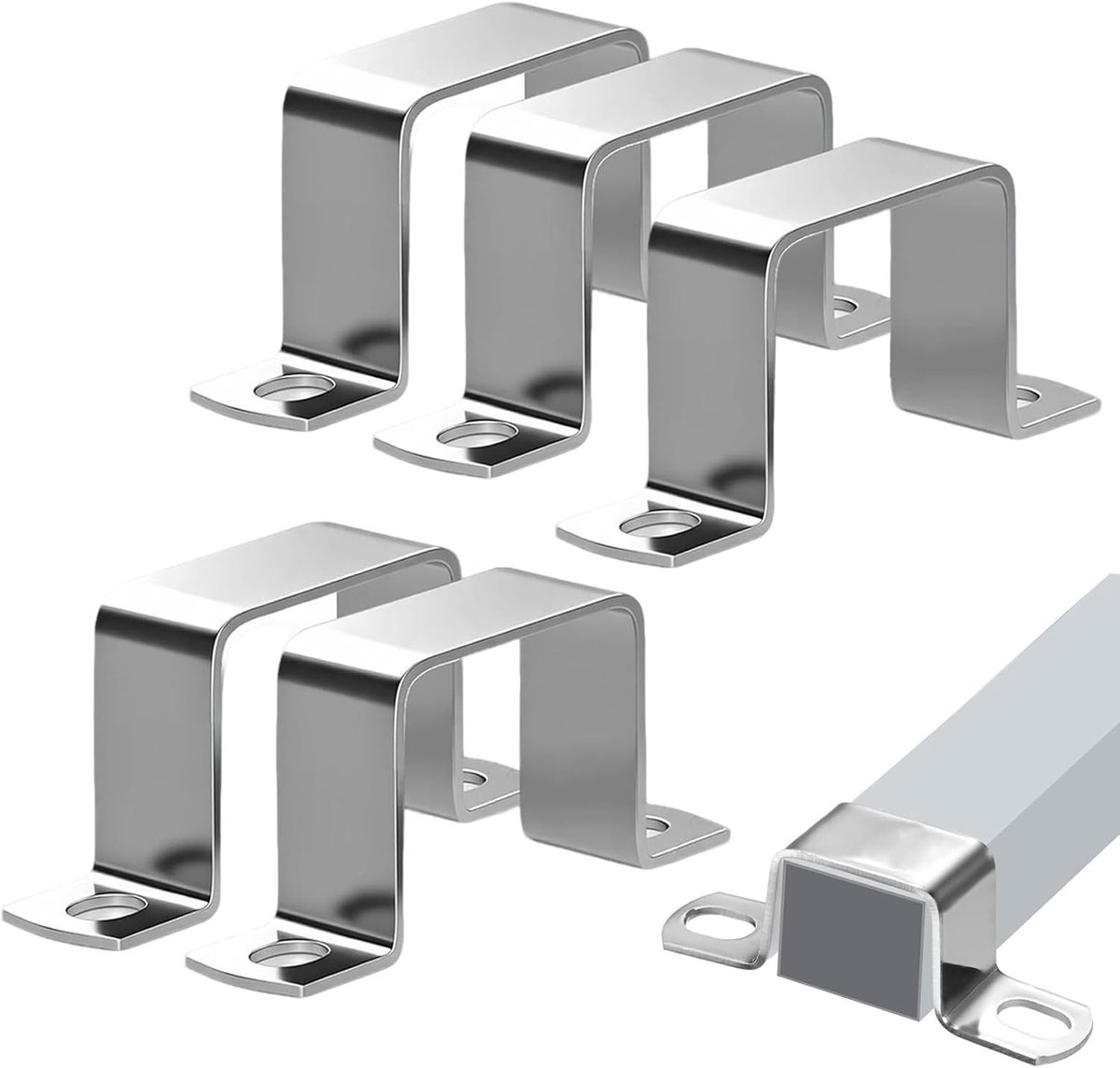Set van 5 vierkante buisklemmen voor deuren en ramen - Geschikt voor 30x30mm buizen, stevig en duurzaam