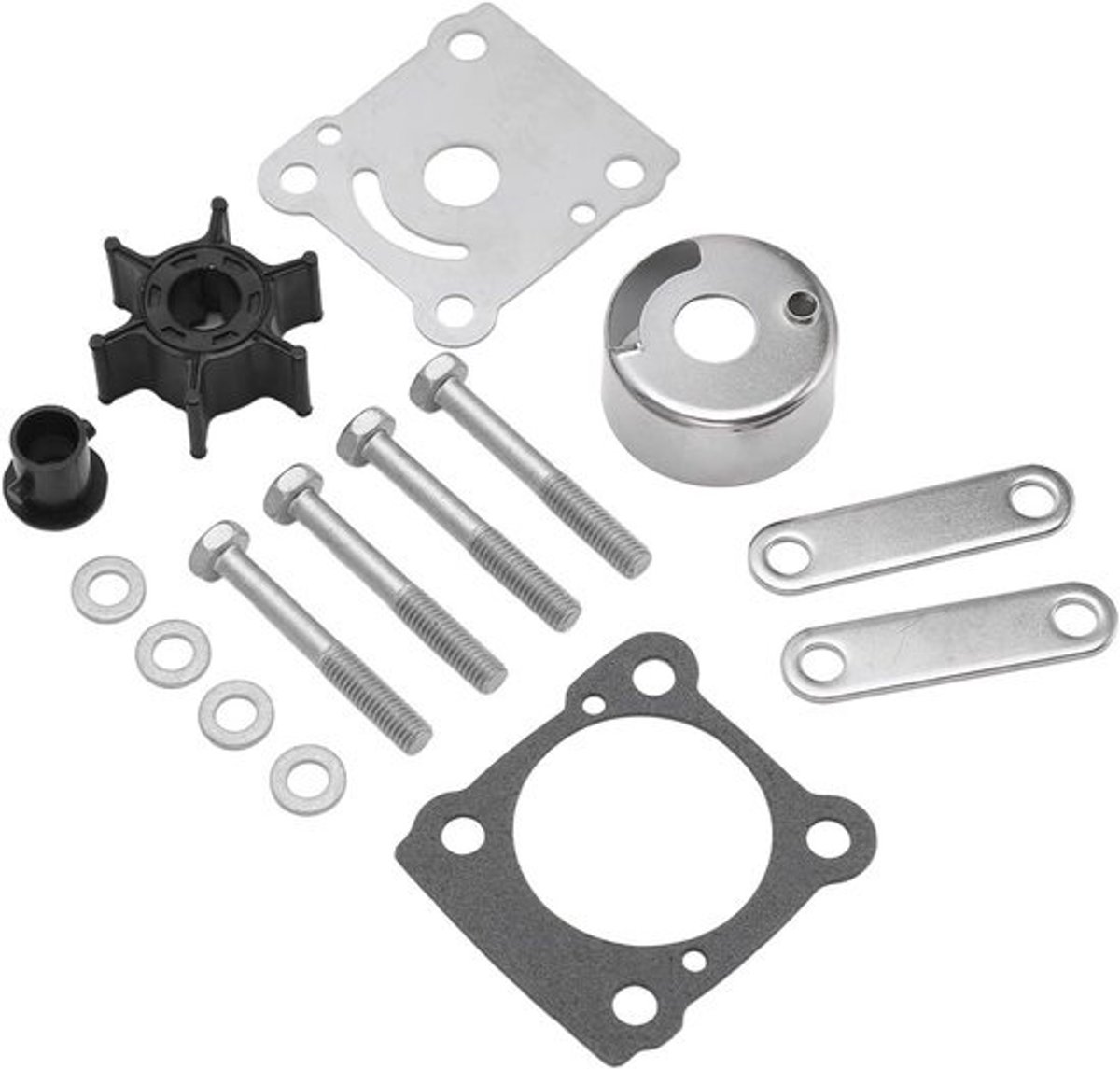 Waterpomp Reparatiekit - Inwaaier Set - Motor Onderhoud - Roestvrij Staal Rubber Nylon - 15 Delig - Niet gespecificeerd