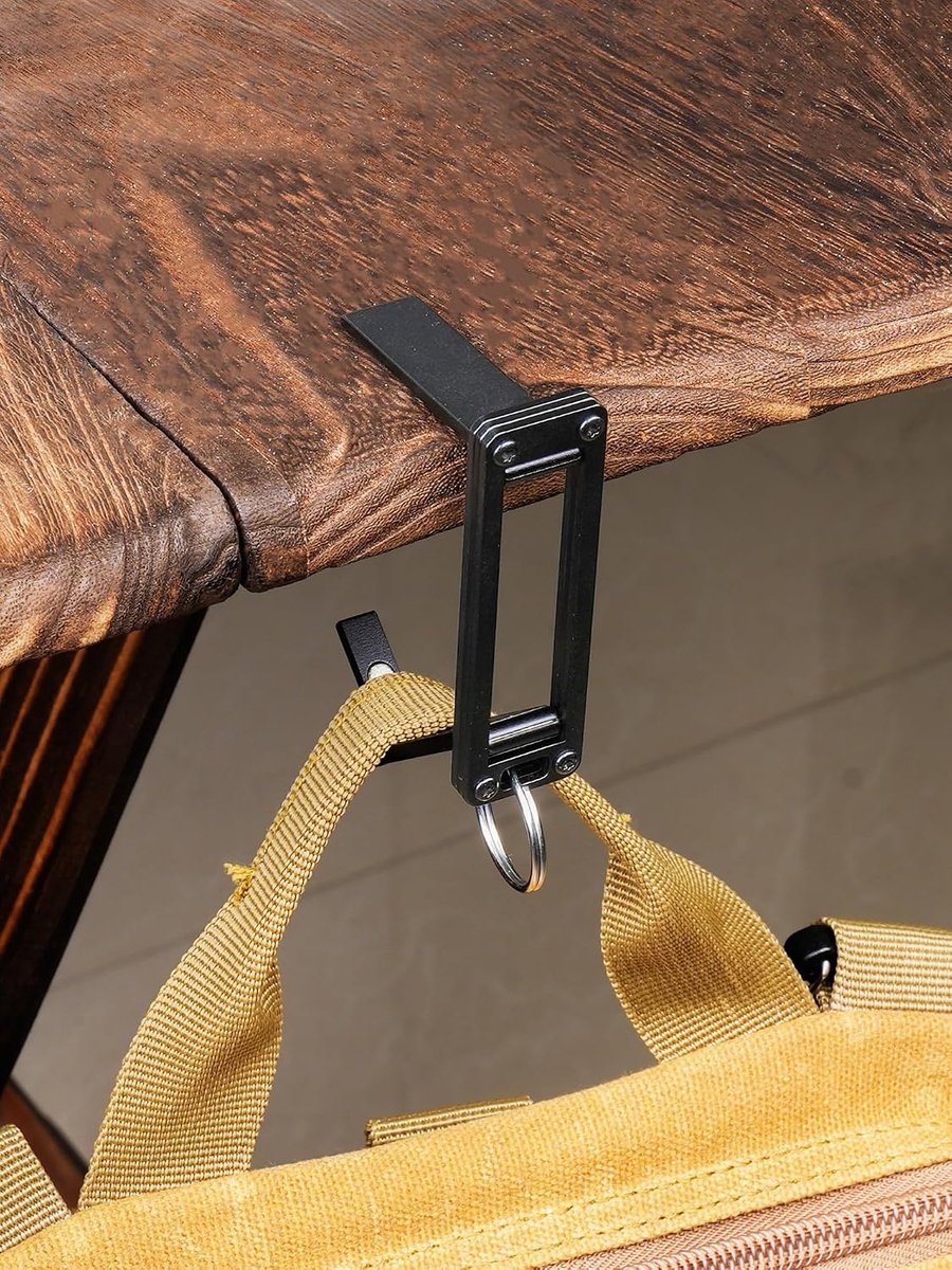 Sayram ST5 Titanium portemonnee haak voor tafel - opvouwbare tassenhanger met anti-slip arm - draagbare handtashouder voor dineren, kantoor en reizen (zwart)