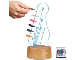 Up Gitaar-Pick-houder, Led Acryl Pick Lamp met 16 Kleuren Usb-Nachtlampje Pick Opslag Houder voor Picks Opslag en Vertoning, Kerst- of voor Gitaarspeler/Gitaristen