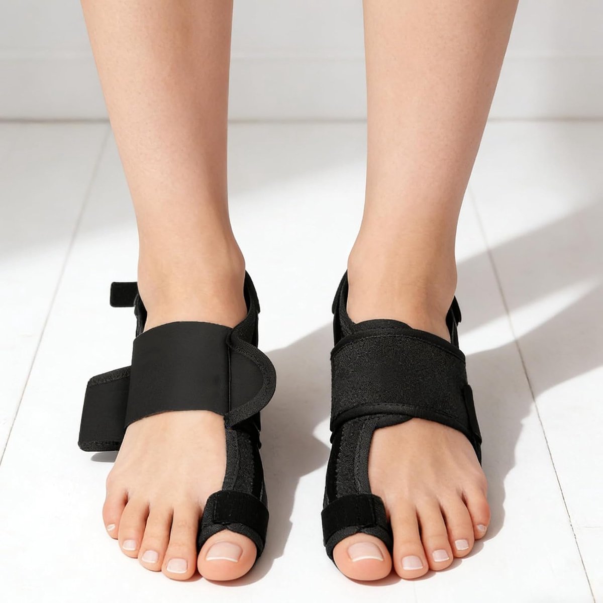 Corrector, Verstelbare Hallux Valgus Correctie met 2 Antislip Hielbandjes en 2 x Orthopedische Splints, voor Dag en Nacht, Grote Teen Stijltangen, voor Vrouwen en Mannen