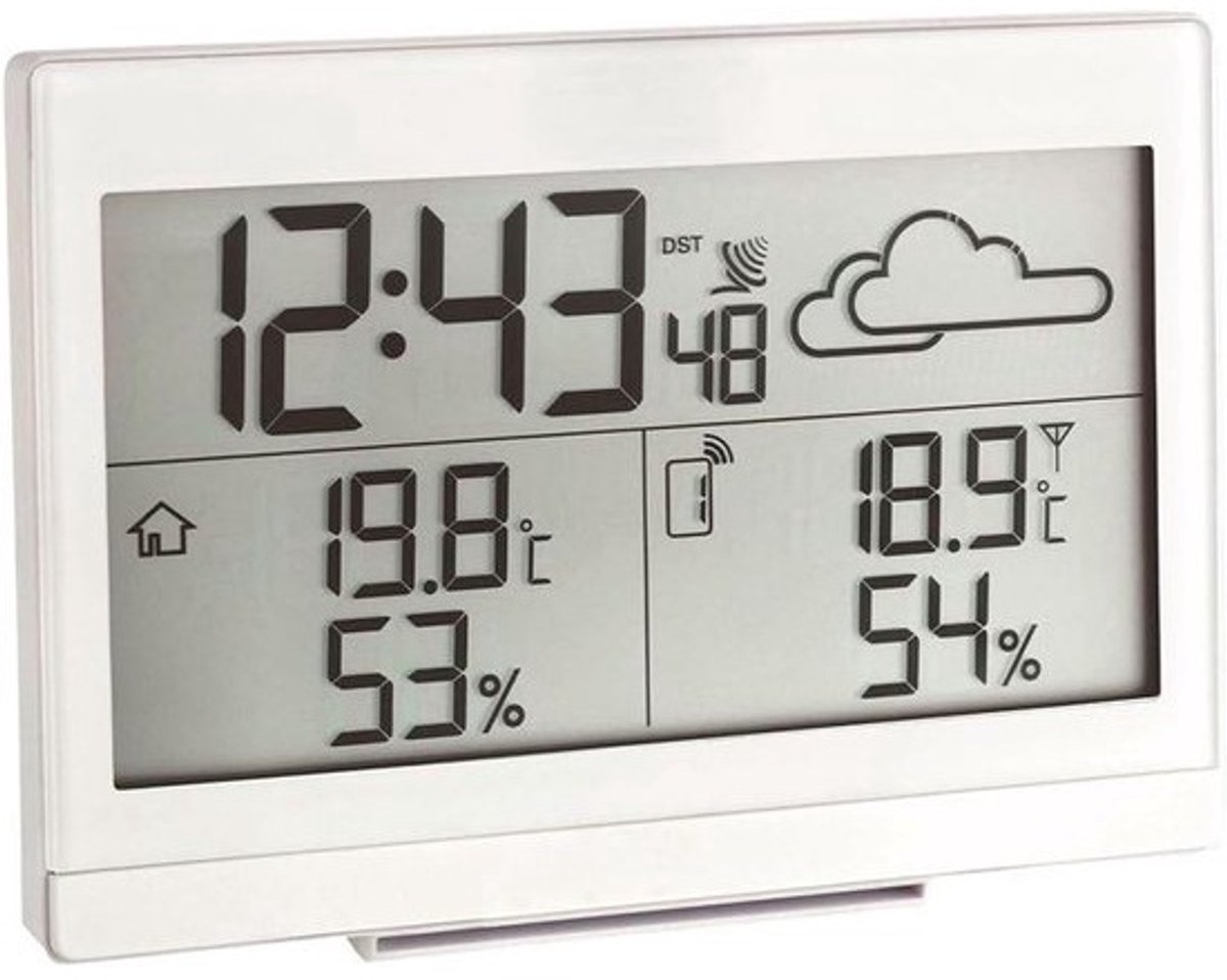Weerstation Draadloos Binnen Buiten - Weerstation Binnen en Buiten - Weerstation met Buitensensor - Smart
