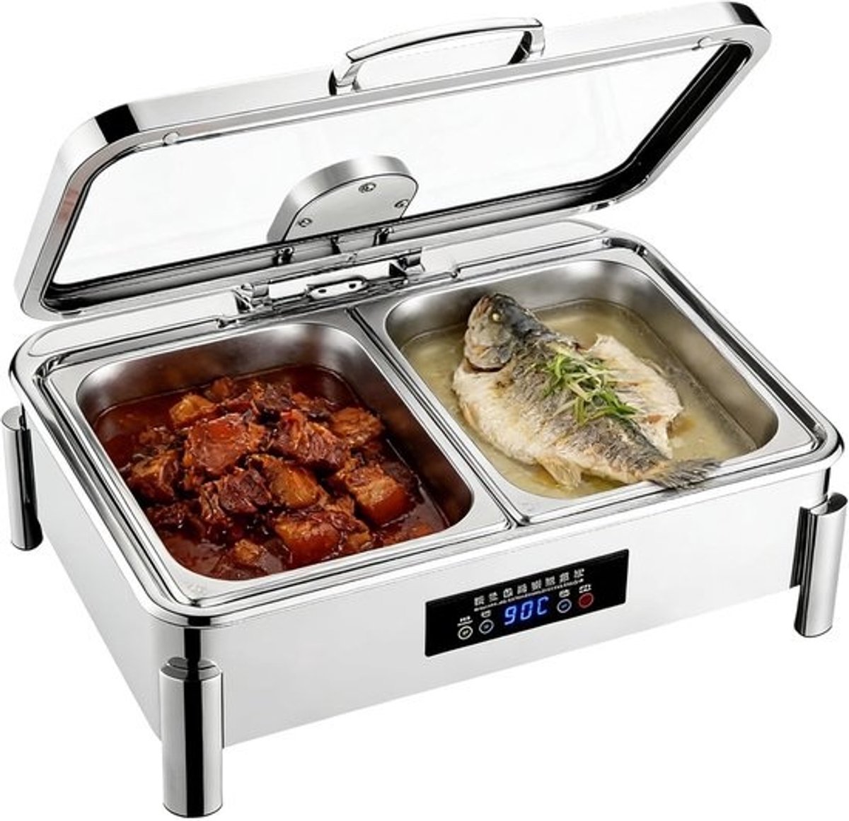 Elektrische Voedselwarmer - Buffet Server - Feesten en Catering - Verstelbare Temperatuur - 2 Vierkanten