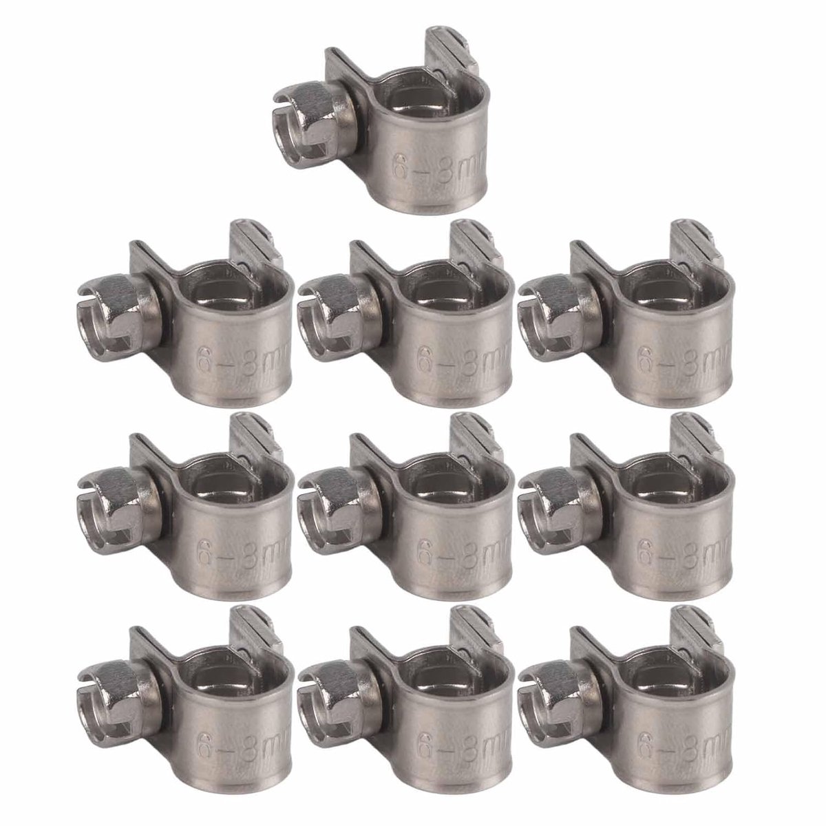 Dailygoods- Pijpklemmen Assortiment - Slangklemmen RVS - Verstelbare Klemmen - 10 Stuks - Geschikt voor Slangen - Roestvrij Staal
