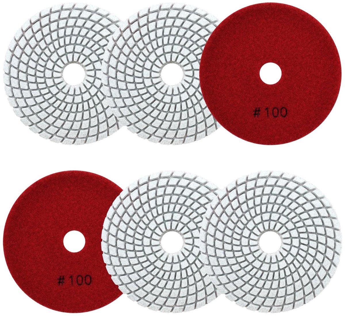 Diamant Polijstpad - Nat - Korrel 100 - 100 mm - 6 stuks