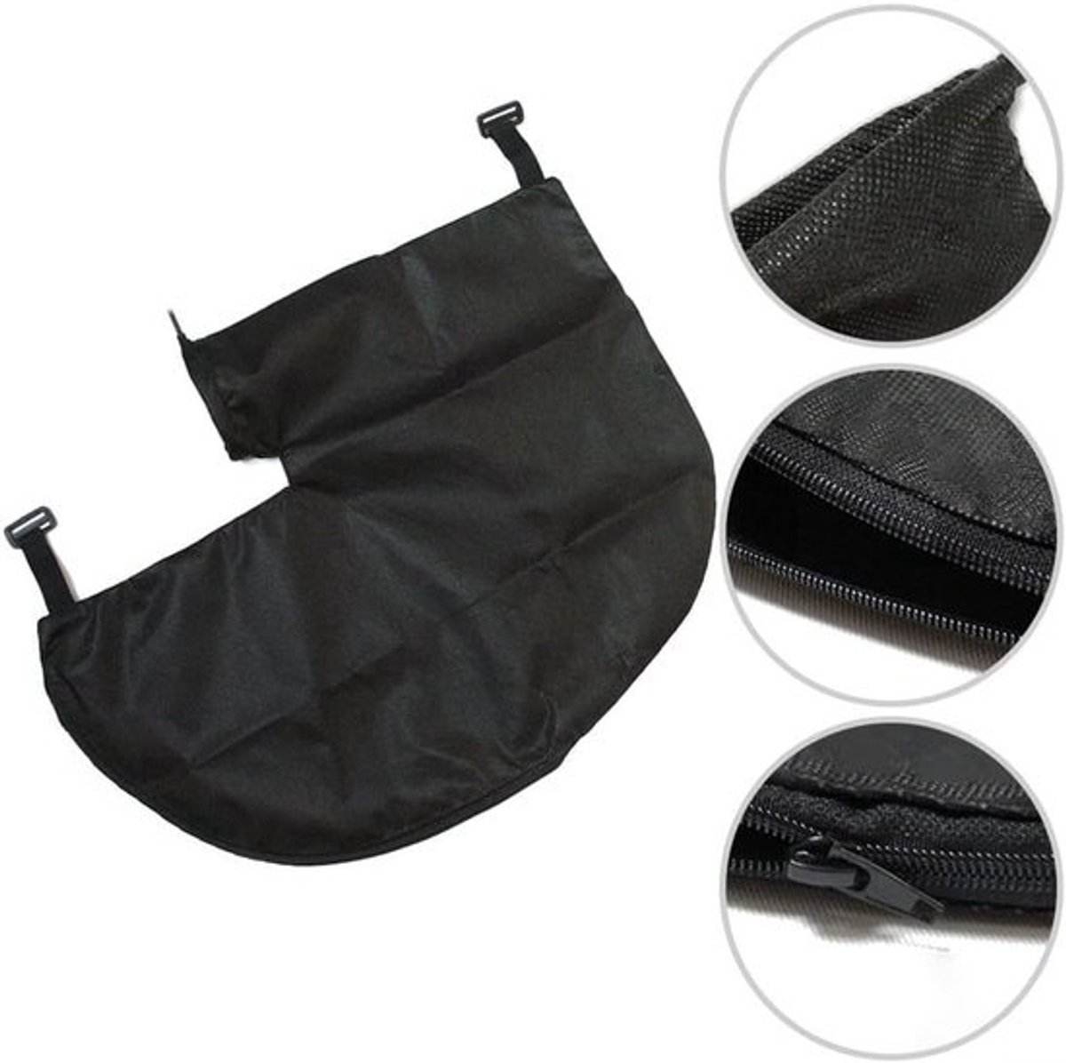 Opvangzak Bladzuiger - Stofzak Tuin - Tuin Onderhouden - Scheurbestendig Vliesstof - 30 cm Kraag - Zwart