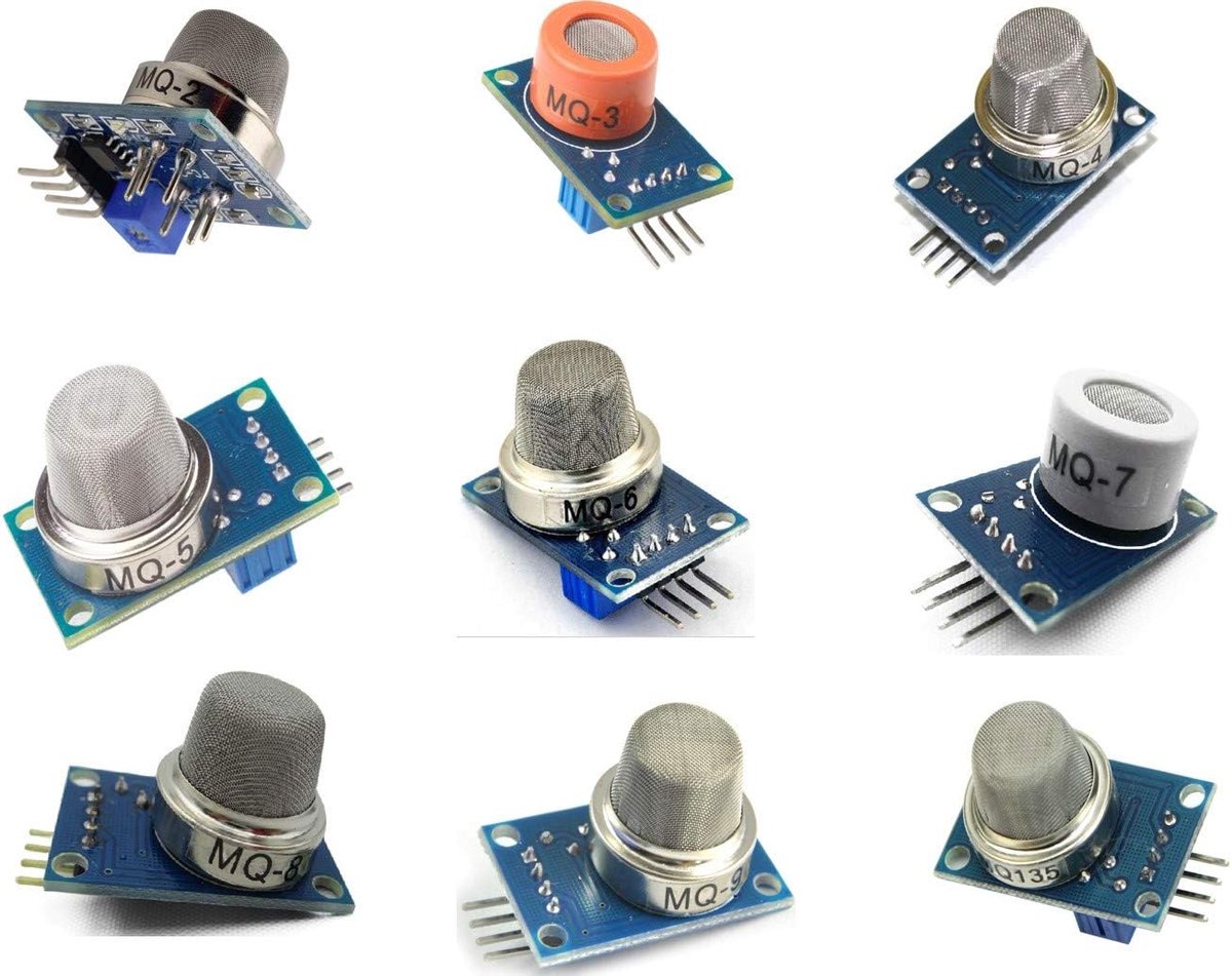 9 stks Gasdetectie Sensor Module MQ-2 MQ-3 MQ-4 MQ-5 MQ-6 MQ-7 MQ-8 MQ-9 MQ-135 Sensor Module Gas Sensor Starter Kit