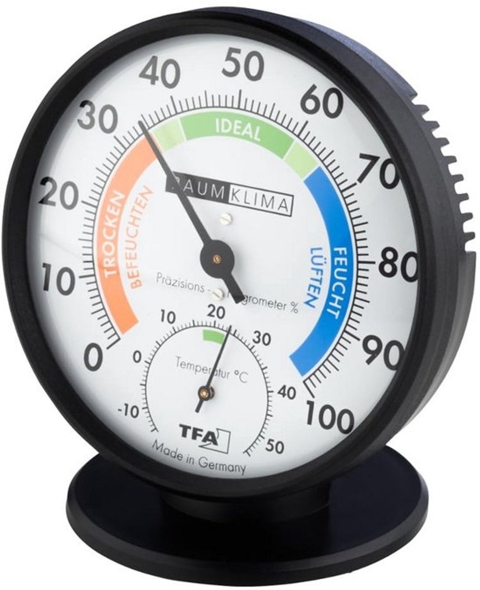 Analoge Thermo-Hygrometer met Comfortzones voor Binnenklimaat Meting