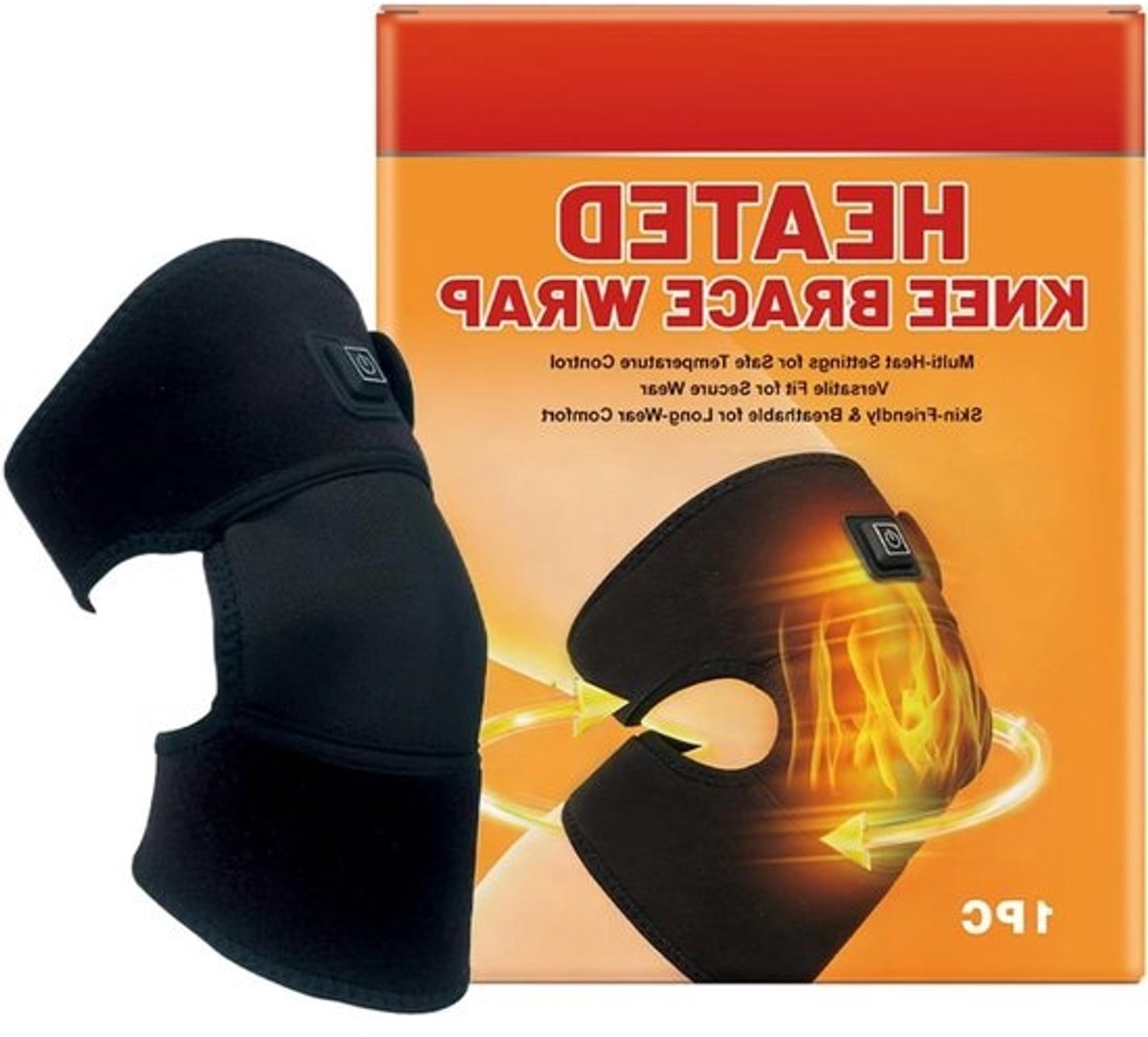 Knie Massager - Verwarmende Brace - Spierontspanning - Instelbare Warmte - 3 Temperatuurstanden - Grijs
