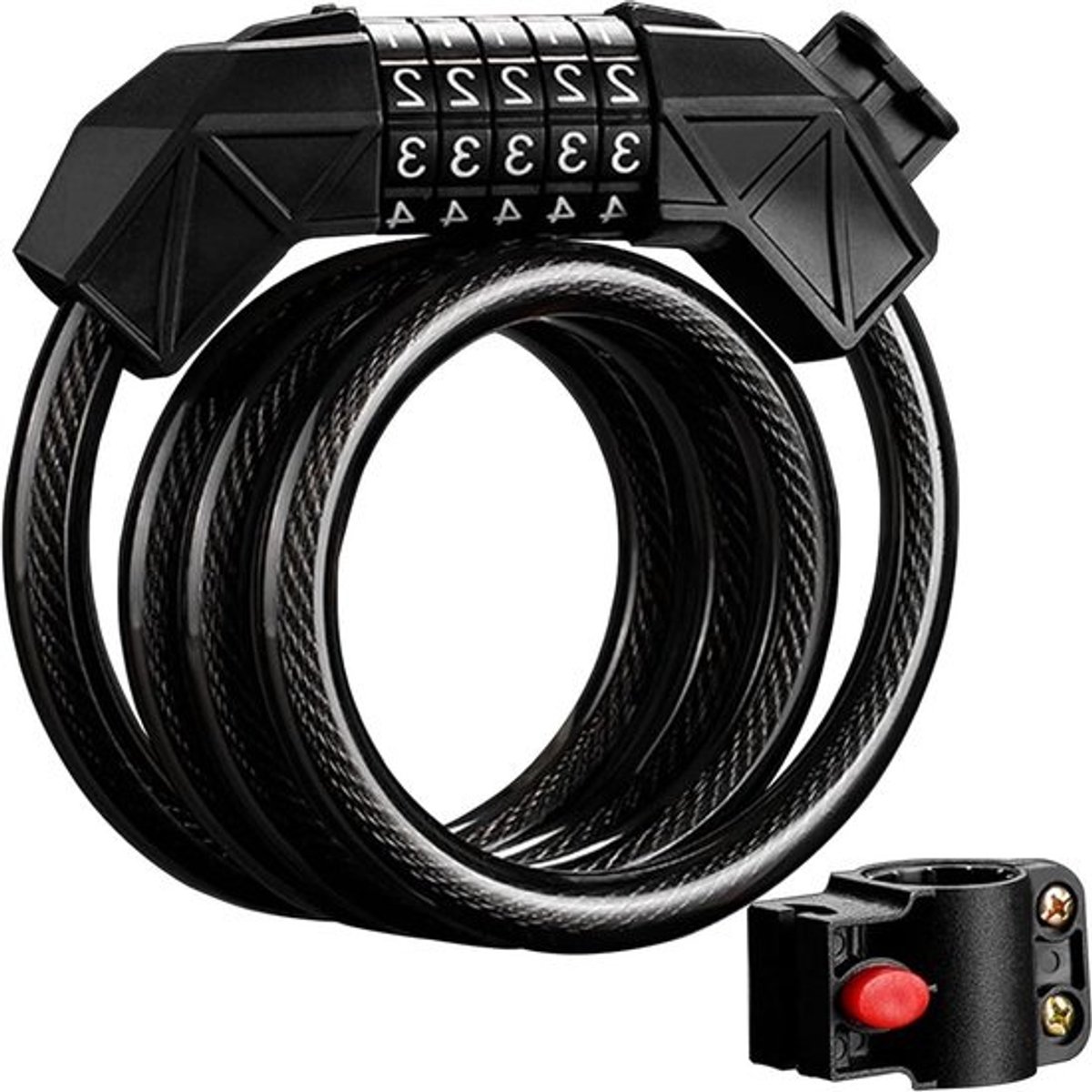 Fietsslot Kabel - Combinatieslot Scooter - Fietsen Beveiligen - 5-Cijferig Resetbaar - 15 Meter - Zwart