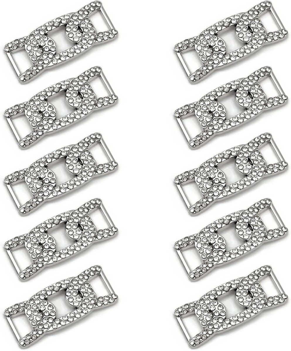 10 x strasssteentjes met gesp voor schoenen, bling sieraden, diamanten, sneakers, hangers, schoenen, diamanten, accessoires, decoratieve schoenen, sportschoenen, vrijetijdsschoenen