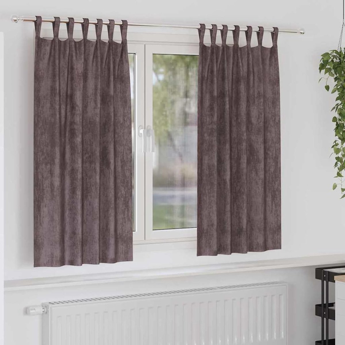 Fluwelen gordijnen 2 stuks met oogjes bruin 175 x 140 cm, gordijnen verduisteringsgordijn thermogordijn voor slaapkamer 4107729