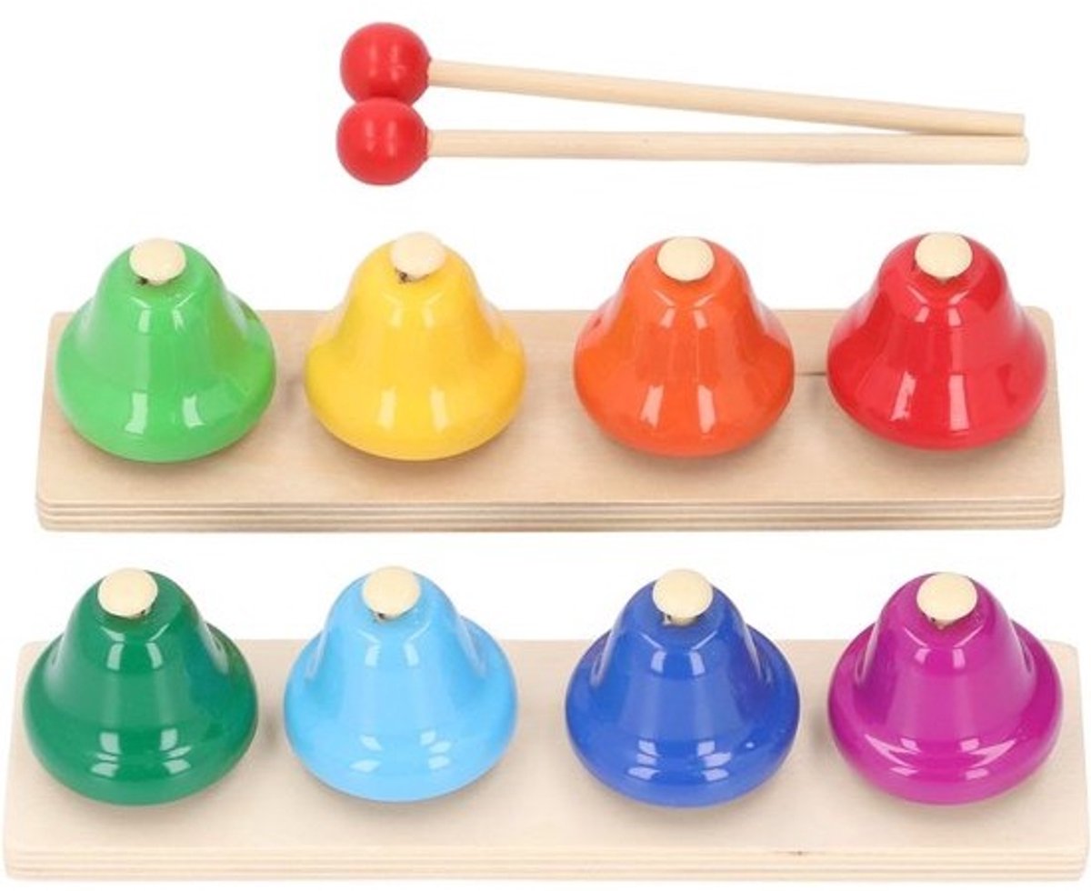 Bureaubellen Kinderen - Muziek Percussie - Muziekonderwijs Spel - 8 Noten Klokken - 23 x 13 x 7 cm