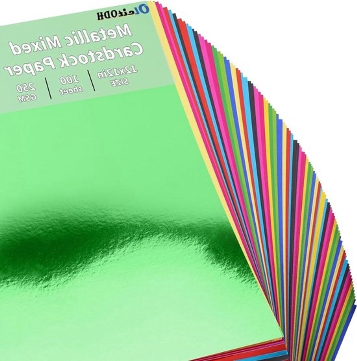Metallic karton - Gekleurd papier - Kaarten maken - Spiegel afwerking - 100 vellen - Multicolor