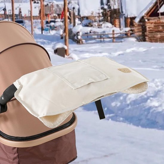 Kinderwagen Handwarmers - Moffen Wanten - Wandelen Buiten - Waterdicht Winddicht - 52 x 30 cm - Wit — afbeelding 2