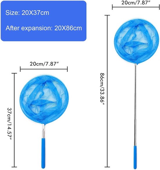Net Skimmer, Blad Cleaning Kit, Zwembad Net met 72-86CM Telescopische Pole, Fijn Mesh Pool Skimming Net voor Hot Tub Zwembad Spa Tuin Vijver Fontein & Vistank — afbeelding 2