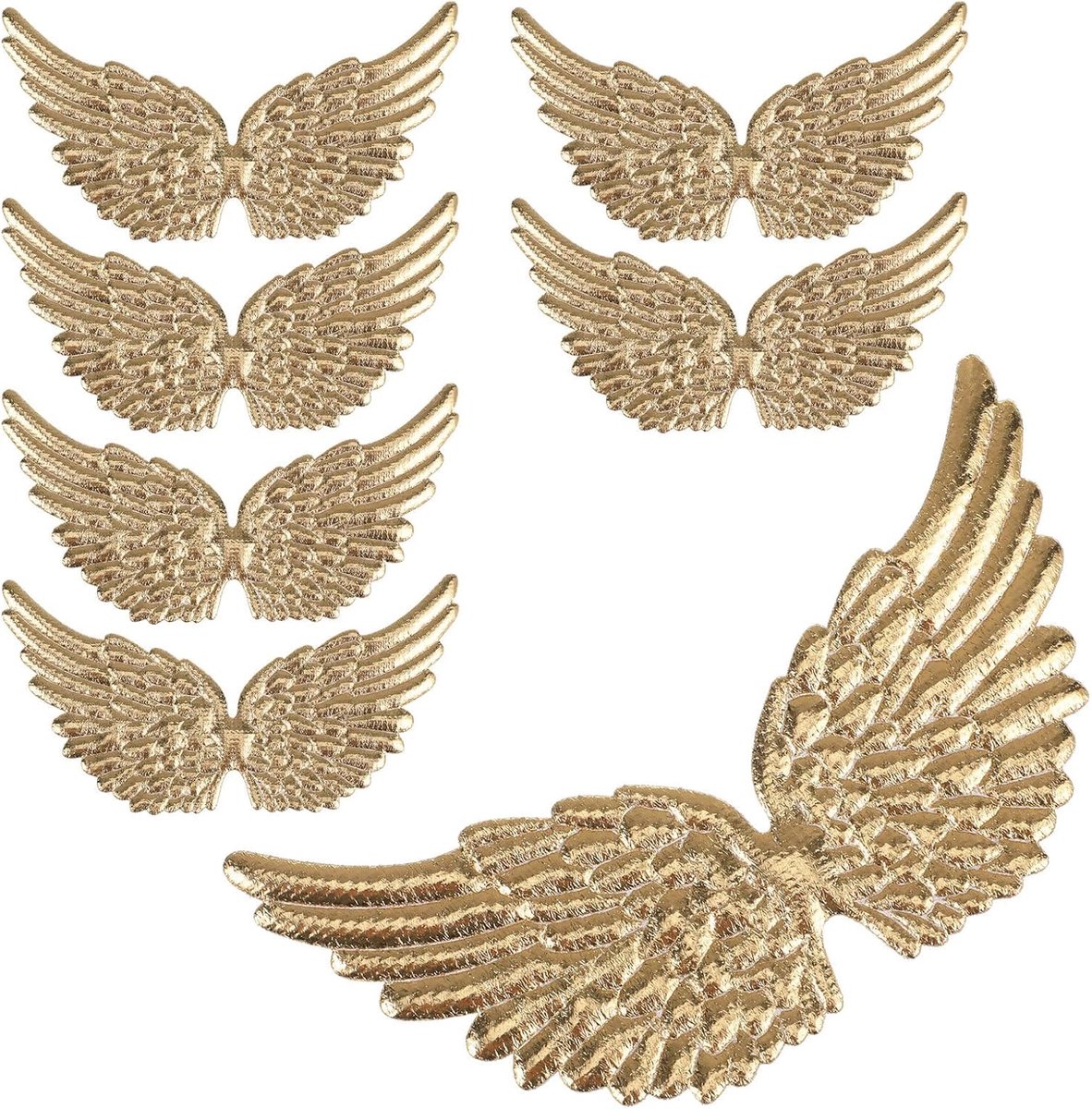 12 Stuks Pailletten Vest Vleugels Patches Lapje Applique Voor Kledingreparatie Engelenvleugels Maken Draagzak Voor Peuters Witte Stickers Kerstornament Ambacht 3d Jeans Accessoires