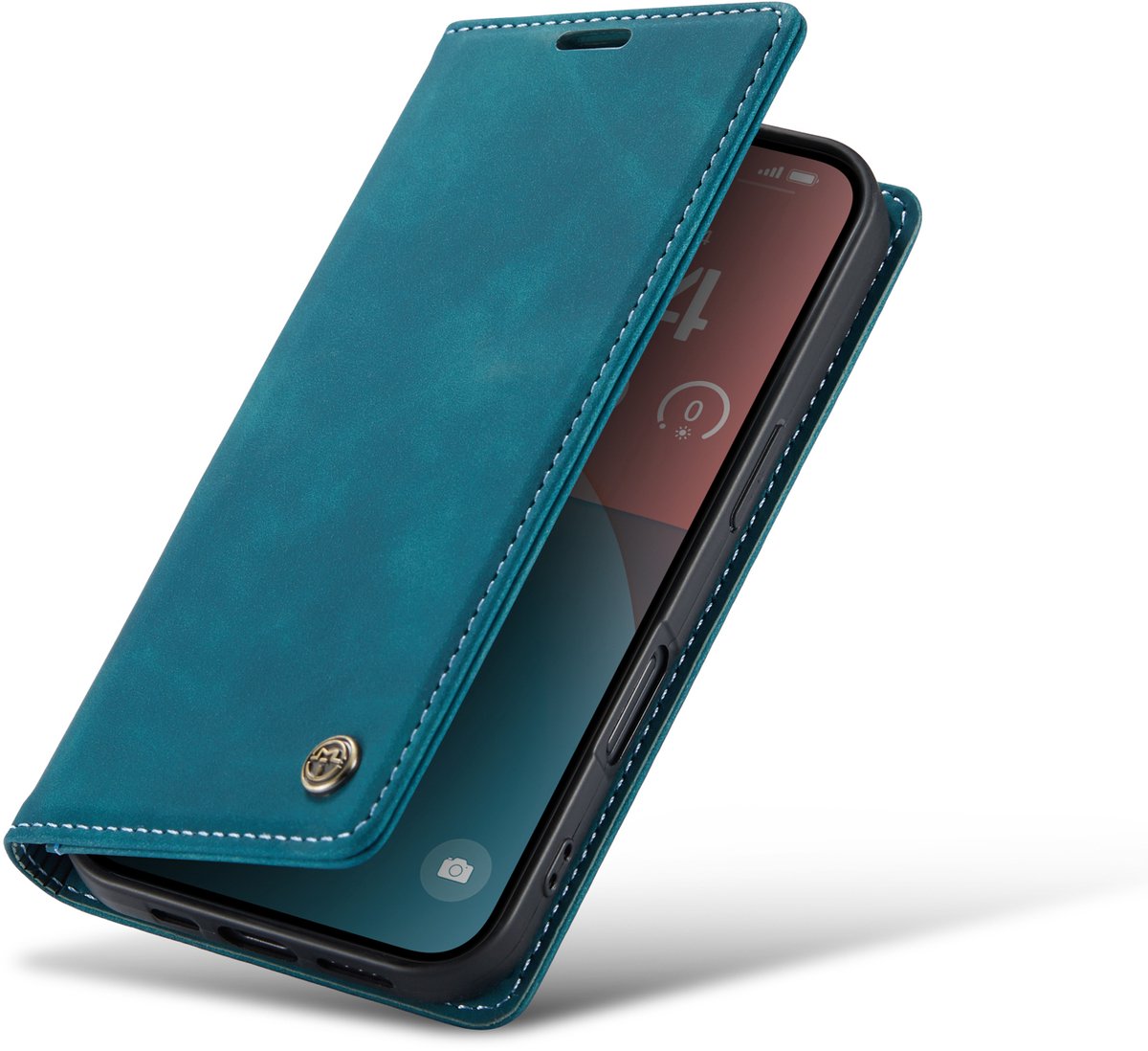 Casemania Hoesje Geschikt voor Apple iPhone 18 Pro - Emerald Green - Dunne Bookcase met Pasjeshouder - Slim Wallet Case - Groen