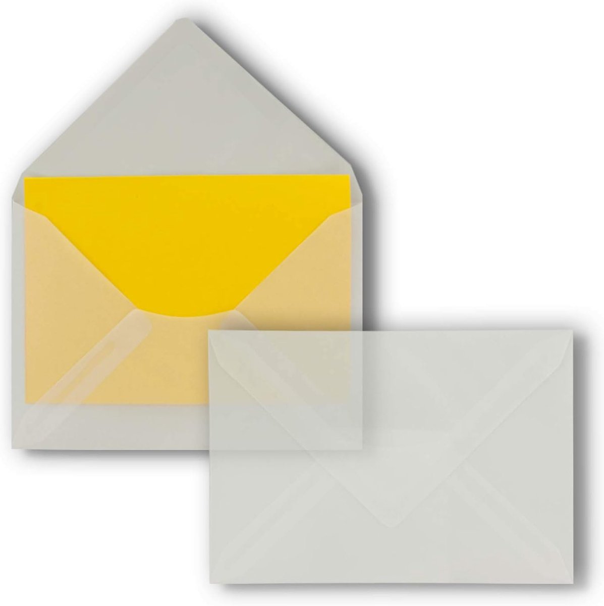 Neuser FarbenFroh Enveloppen, DIN C6, 114 x 162 mm, gegomd, met natte plakrand, zonder venster, voor wenskaarten, uitnodigingen en waardebonnen, 50 stuks transparant