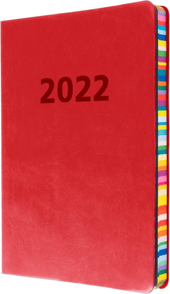 Edge Rainbow A5 Week to View 2022 Dagboek - Rood
