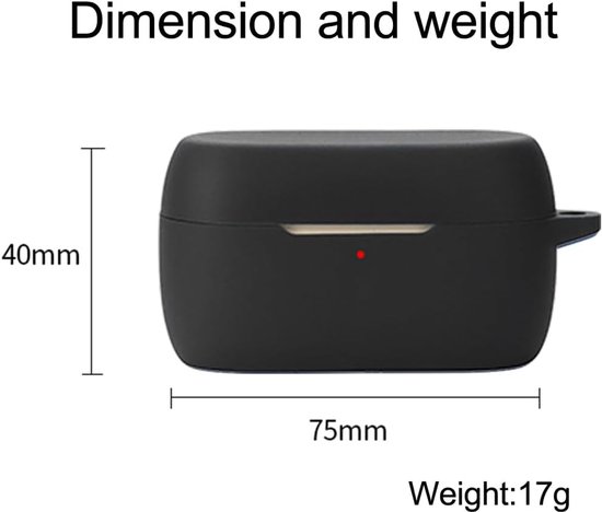 Compatibel met de Jabra Elite 4 hoofdtelefoonhoes, ondersteunt draadloos opladen, schokbestendige hoes met 4 Tectora-hoofdtelefoons van siliconen (zwart) — afbeelding 3