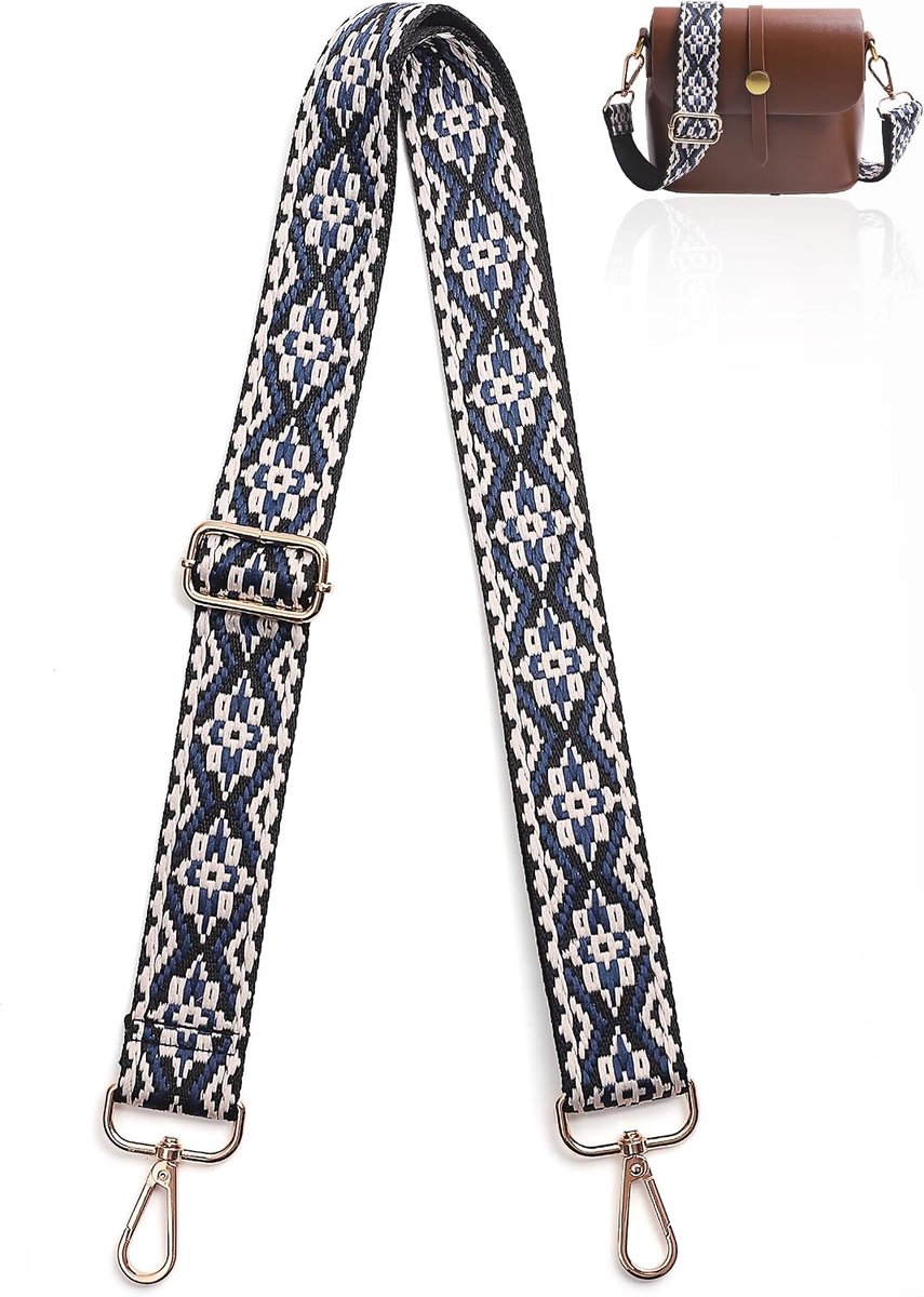 kleurrijke schouderriem, breedte 3,8 cm, in lengte verstelbaar, 75-135 cm, voor schoudertas, draagtassen