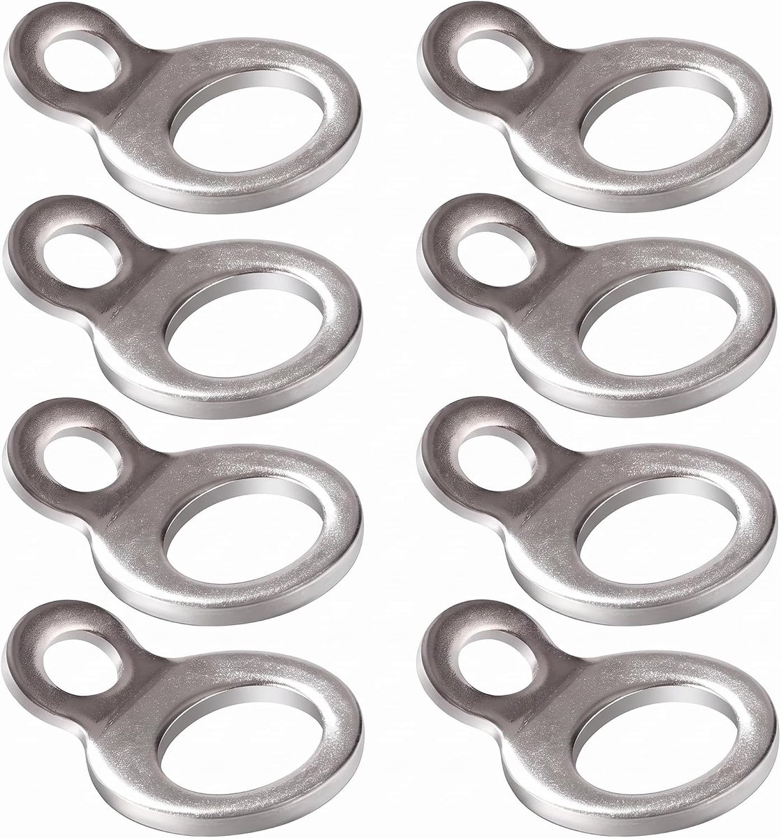8 stuks RVS Sjorogen voor Aanhangers en Vrachtwagens, Zilveren Bindogen
