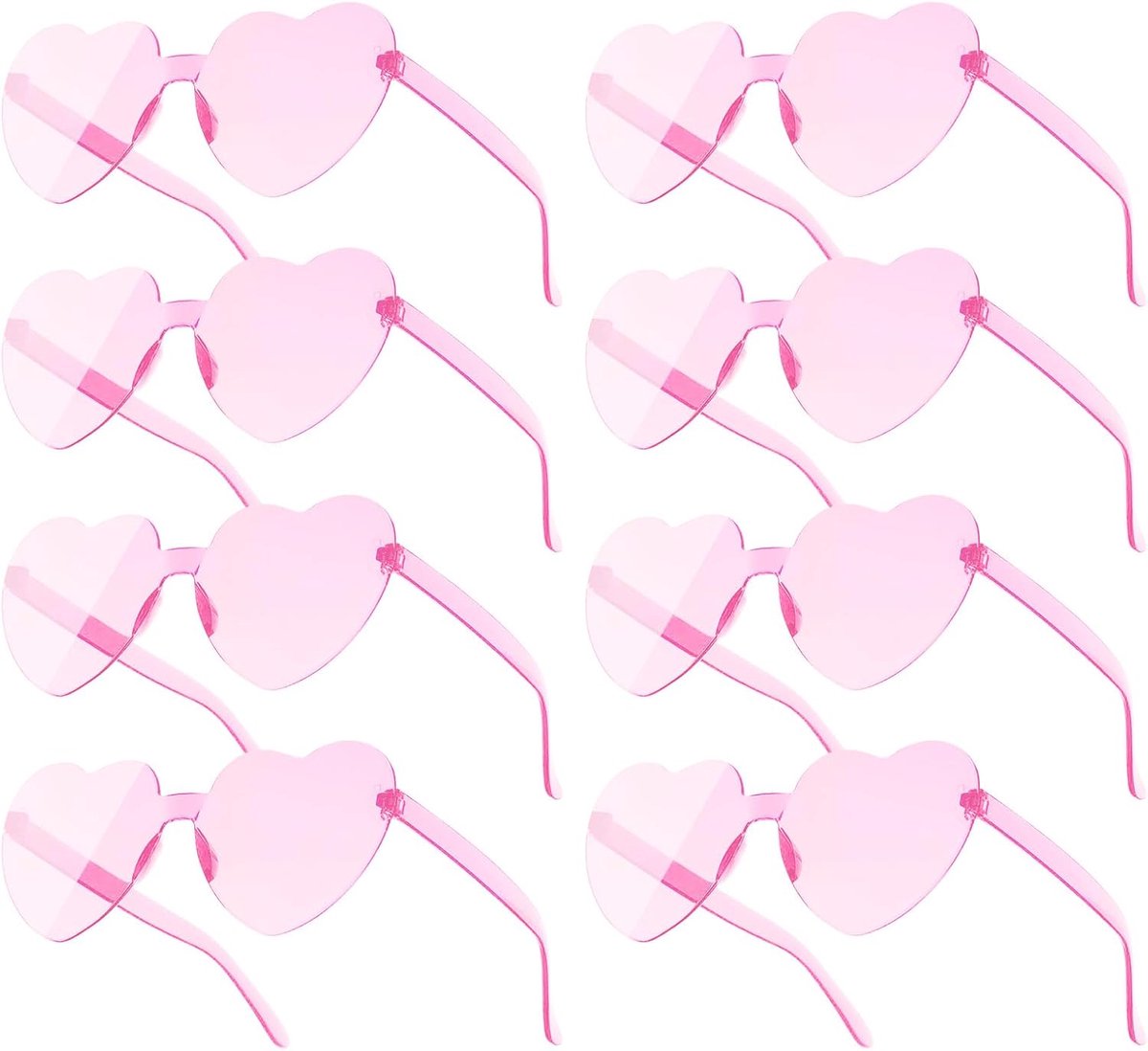 feestbril, 10 stuks, liefdeshart, retro ronde rave-funcky-zonnebril, multipack brillen voor feestfestivalaccessoires voor volwassenen en kinderen