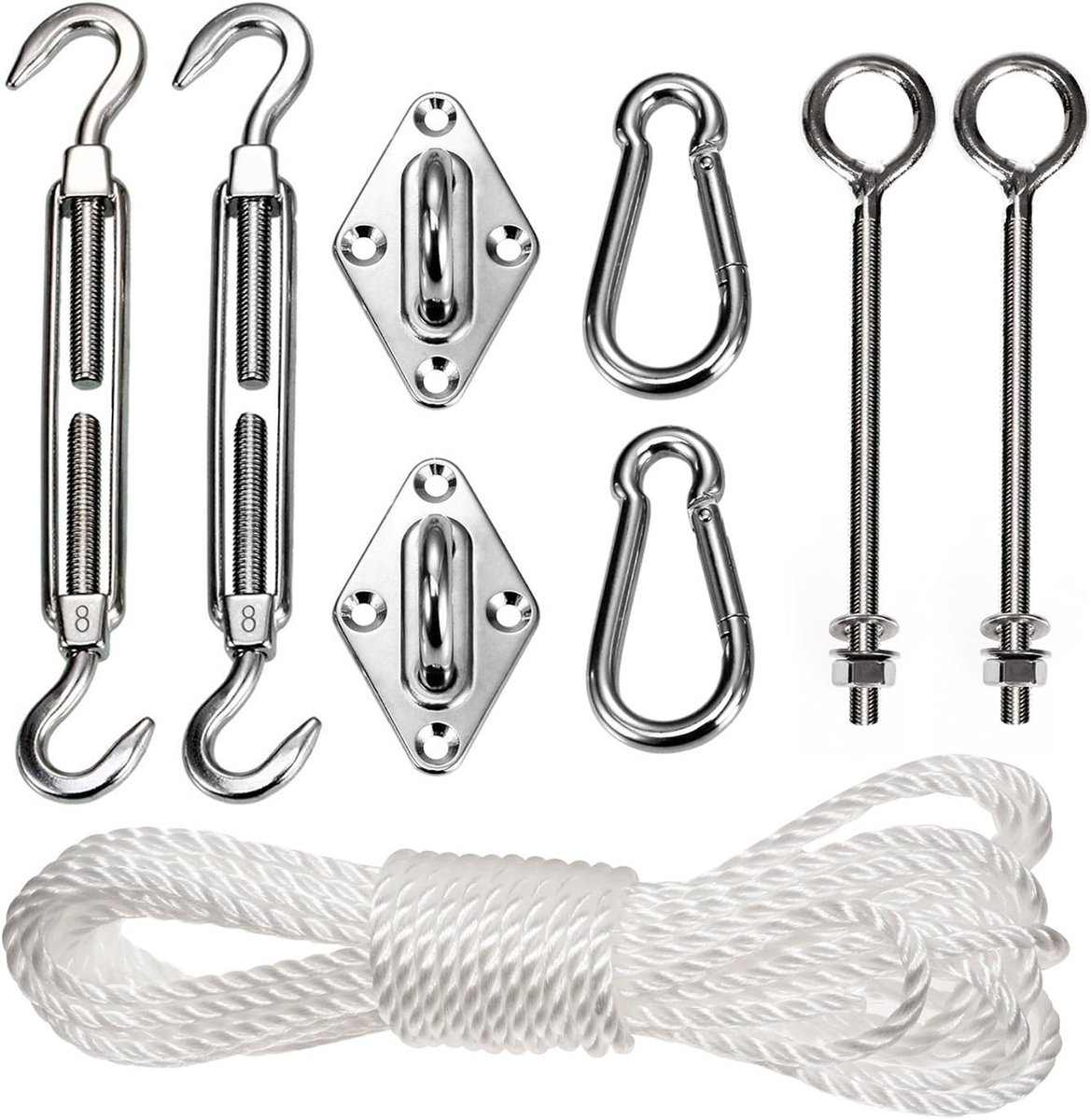 Blue GB508 Luifel bevestigingsset montageset accessoires roestvrij staal schroeven karabijnhaak