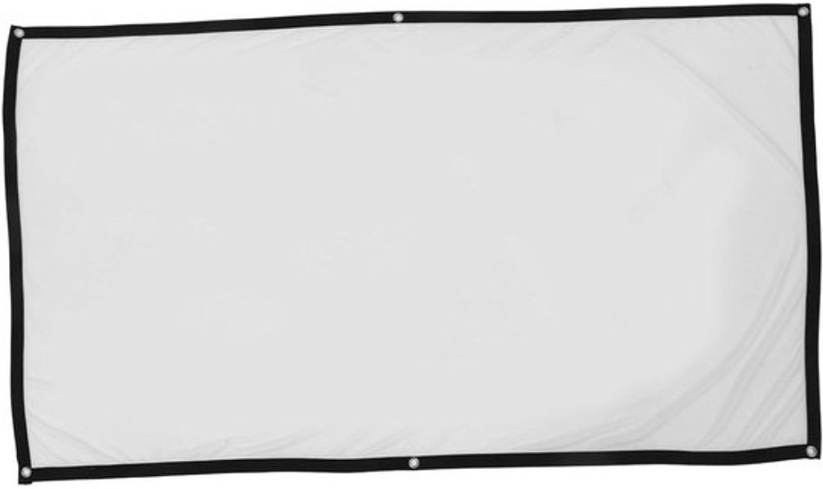 Vouwbaar Projectiescherm - Projectiescherm Binnen Buiten - Filmavonden Thuis - Zwarte Rand - 159x90 cm - Wit