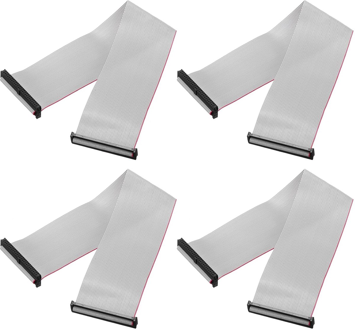 4 x IDC-lintkabel, helling 2 mm, breedte 50 mm, lengte 30 cm, FC-naar-FC-lintconnector, 50-polig, voor pc, led-schermen