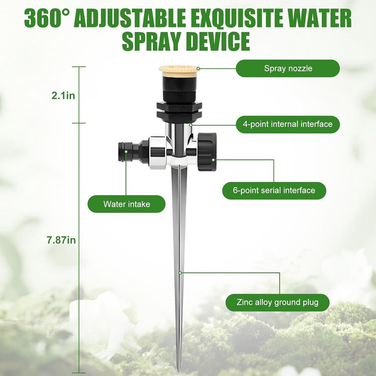 Sproeiers gazonsproeier grondpen 360° tuinsprinkler
